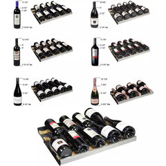 Allavino 24" Wide FlexCount II Tru-Vino 56 Bottle Dual Zone Black Left Hinge Wine Refrigerator