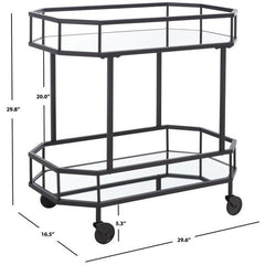 Silva Black Octagon Bar Cart