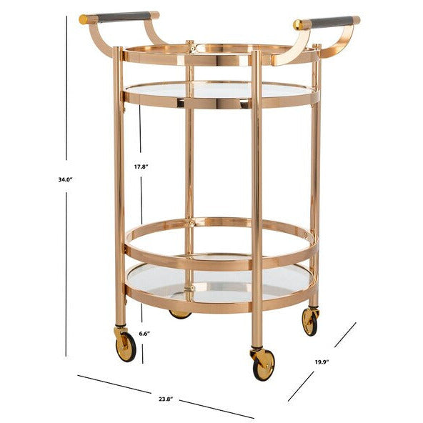 Sienna Gold Round Bar Cart