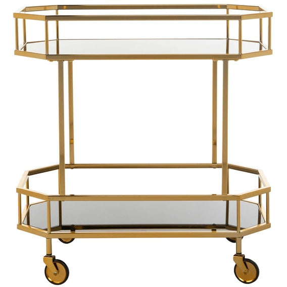 Silva Brass Octagon Bar Cart
