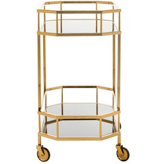 Silva Brass Octagon Bar Cart