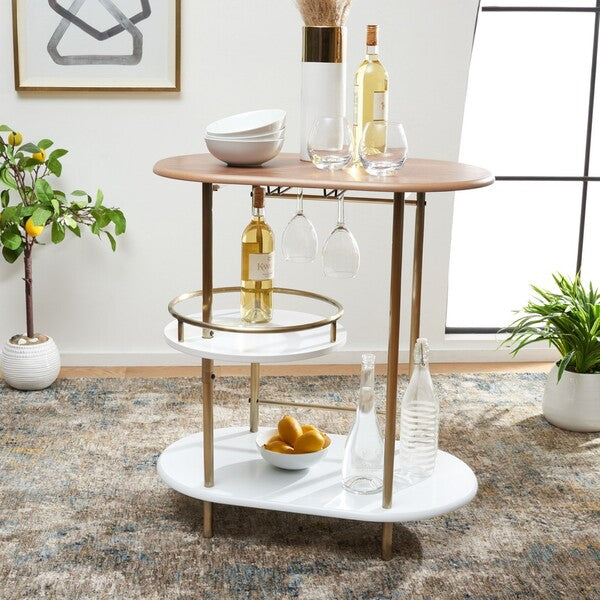 Iva Walnut Swivel Bar Table - Wine Country Storage