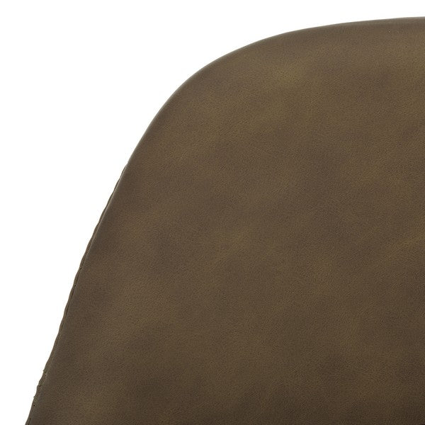 Sky Olive Leather Adjustable Swivel Bar Stool