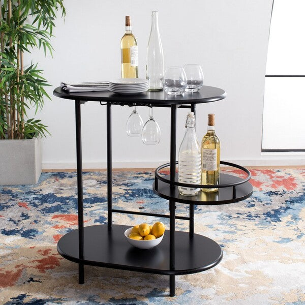 Iva Matte Black Swivel Bar Table - Wine Country Storage