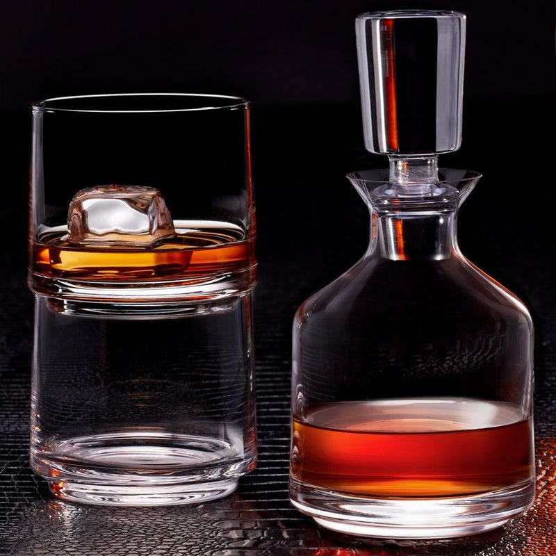 Three-In-One Stacking Decanter & Whiskey Glasses Set - Not Personalized | Wine Enthusiast | 7631203