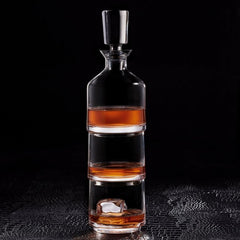 Three-In-One Stacking Decanter & Whiskey Glasses Set - Not Personalized | Wine Enthusiast | 7631203