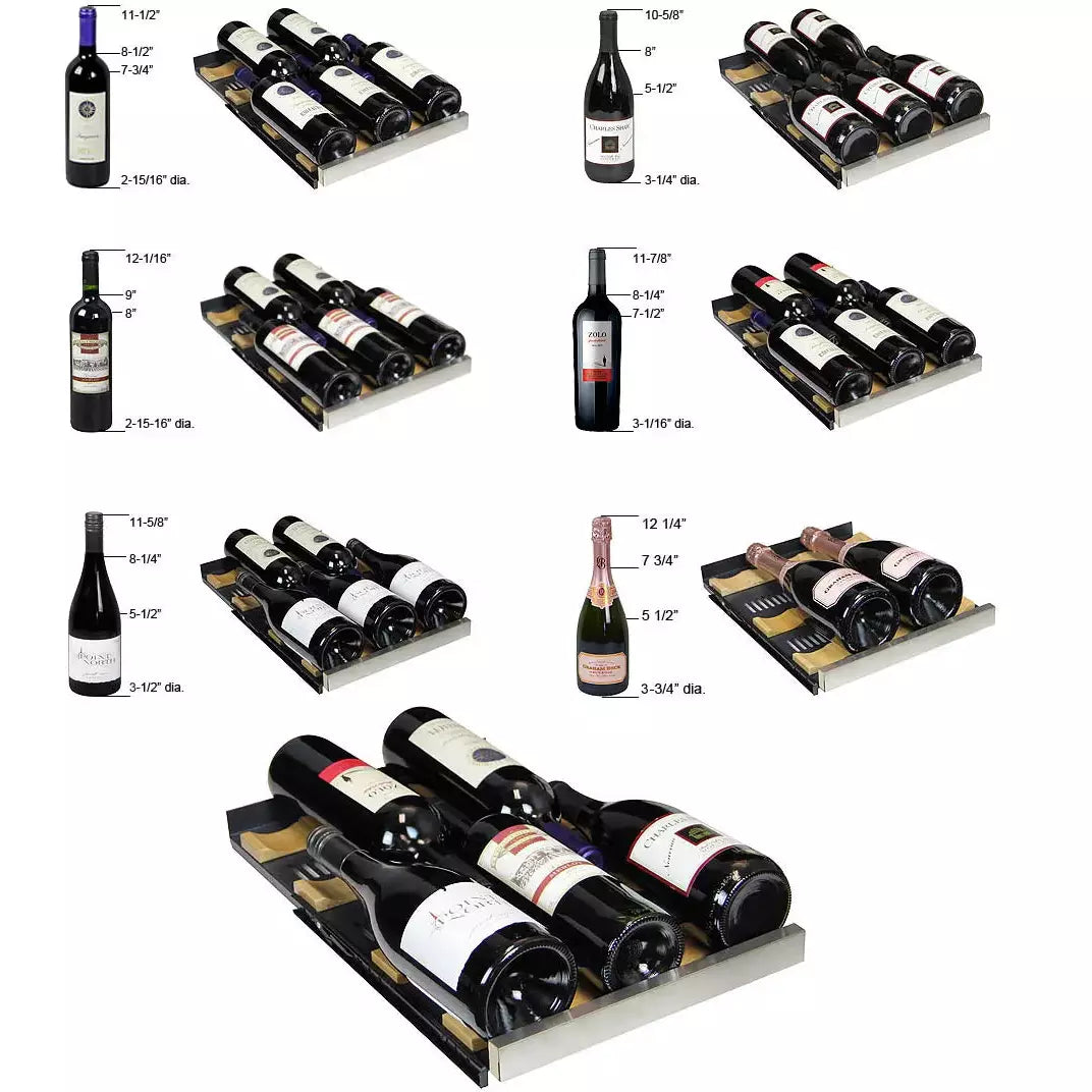 Allavino 15" Wide FlexCount II Tru-Vino 30 Bottle Single Zone Black Wine Cooler