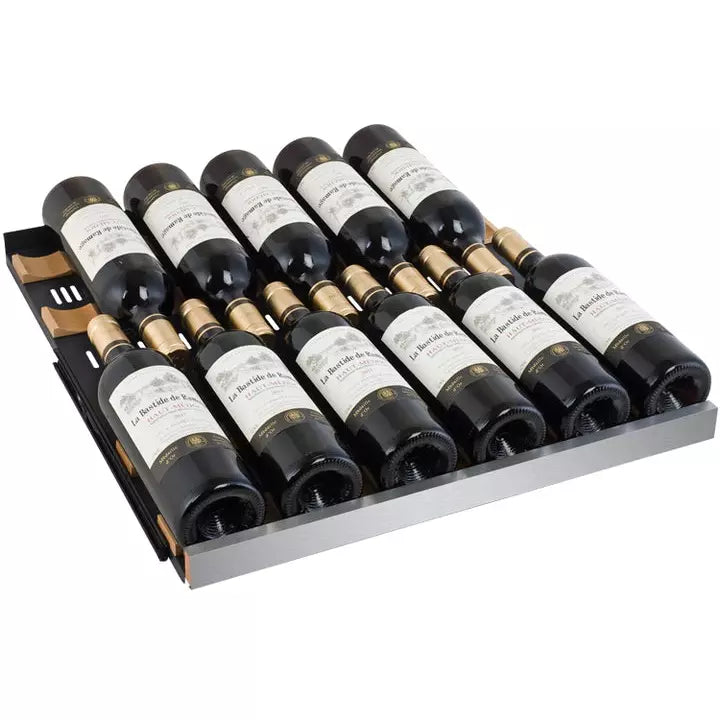 Allavino 47" Wide FlexCount II Tru-Vino 349 Bottle Three Zone Black Side-by-Side Wine Fridge