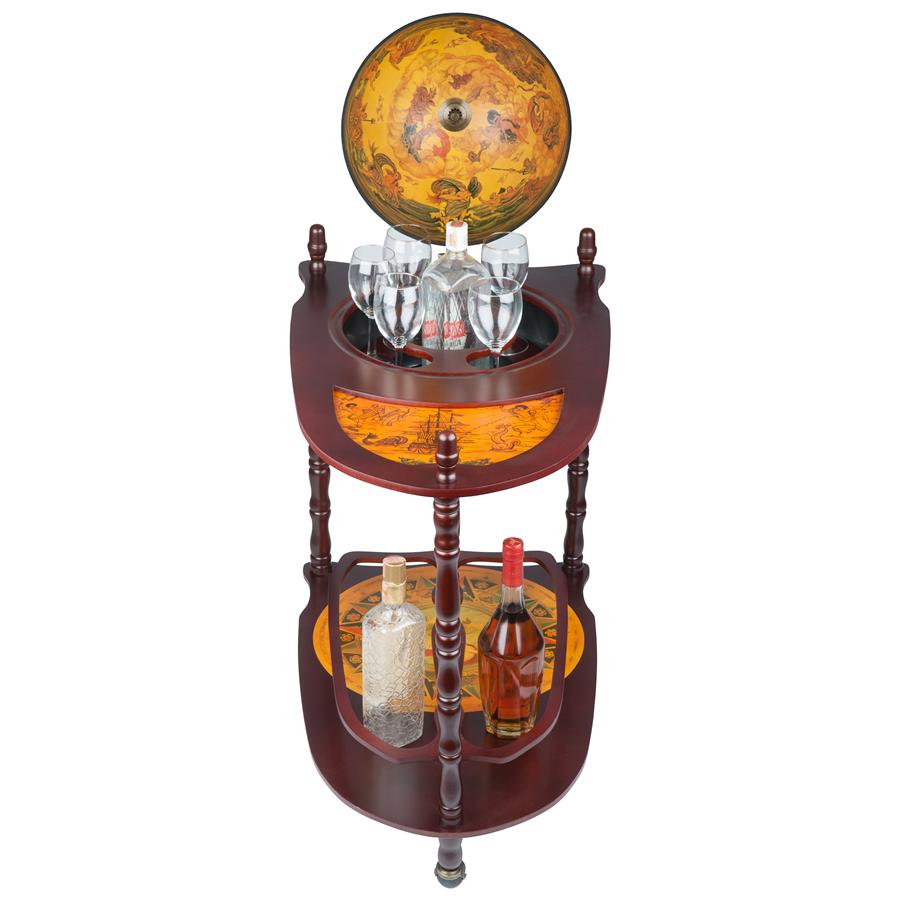 Italian Replica Extended Globe Bar Cart  | SJ33035