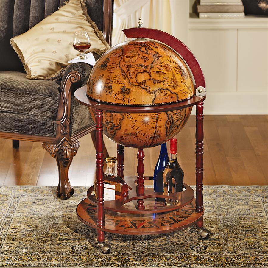 Sixteenth-Century Italian Replica Globe Bar Cart | SJ45001