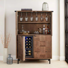 Loire American Oak Bar Cabinet with Integrated Cooling Storage | Wine Enthusiast | 2546008K