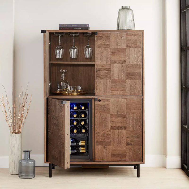 Loire American Oak Bar Cabinet with Integrated Cooling Storage | Wine Enthusiast | 2546008K