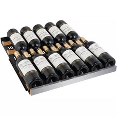 Allavino 24" Wide FlexCount II Tru-Vino 121 Bottle Dual Zone Stainless Steel Left Hinge Wine Refrigerator