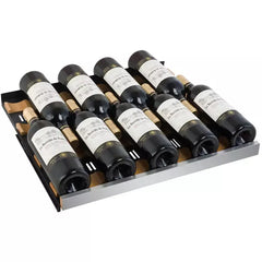 Allavino 24" Wide FlexCount II Tru-Vino 56 Bottle Dual Zone Stainless Steel Left Hinge Wine Fridge